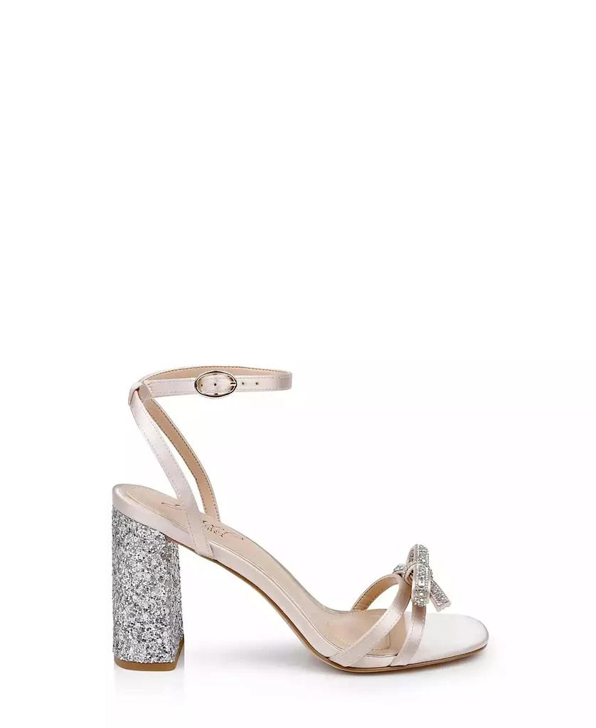 Badgley Mischka Women's Hillary Bow Detail Block Heel Evening Sandals 2