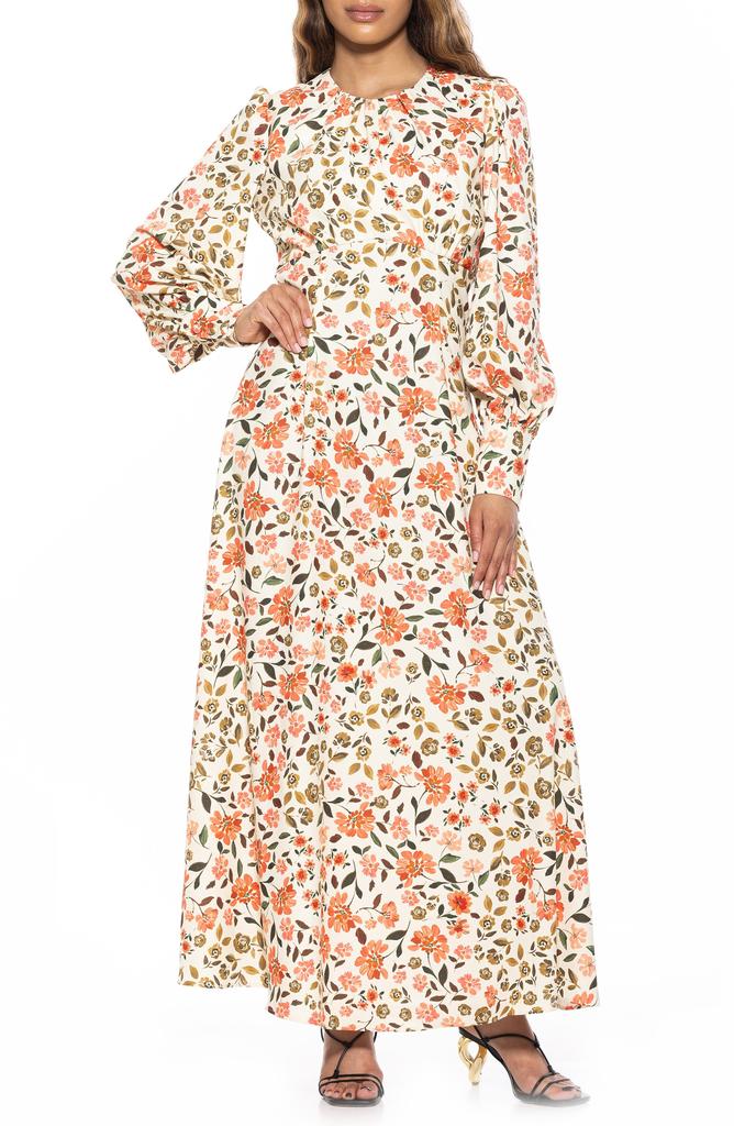 ALEXIA ADMOR Yesenia Long Sleeve Empire Waist Maxi Dress