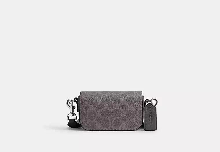 Coach Flap Crossbody Bag In Signature Canvas