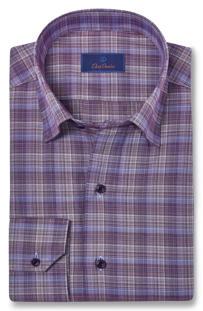 David Donahue Plaid Cotton Blend Sport Shirt 1
