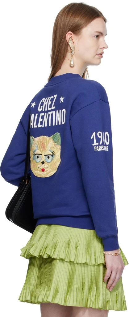 Valentino Blue Embroidered Cotton Sweatshirt 3