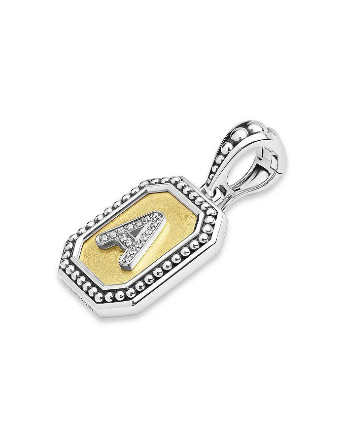 LAGOS Signature Caviar Sterling Silver & 18K Yellow Gold Octagon Diamond A Initial Charm, 0.05 ct. t.w. 3