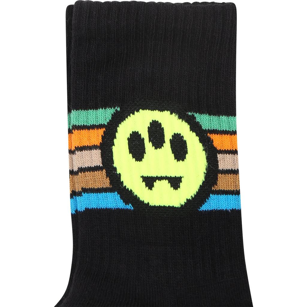 BARROW Black Socks For Kids With Smiley