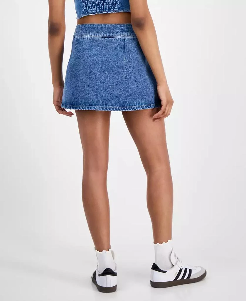 Indigo Rein Juniors' Cheerleader Pleated Front Denim Skort 4