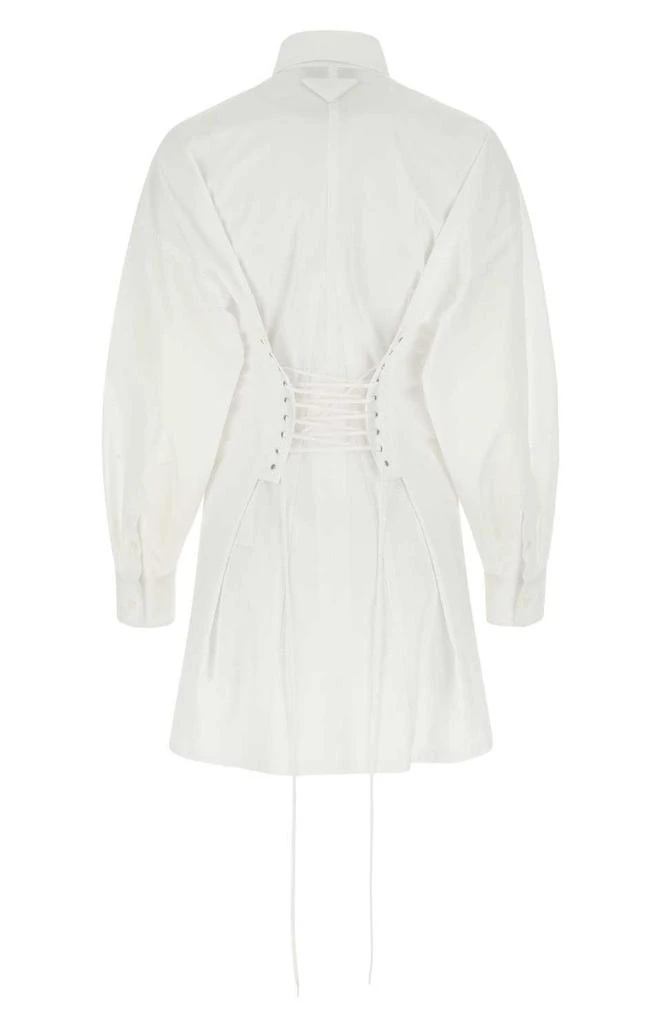 Prada Prada Lace-Up Long Sleeved Shirt Dress 2