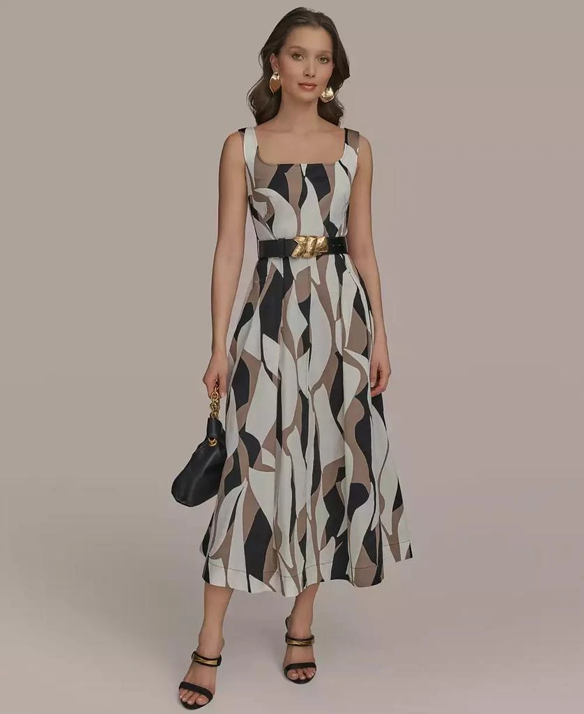 Donna Karan Women's Square-Neck Abstract Midi Dress 1