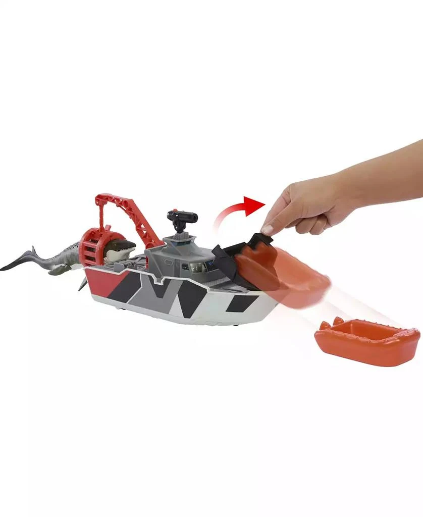 Matchbox Jurassic World Mosasaurus Rescue Action Boat Playset 6
