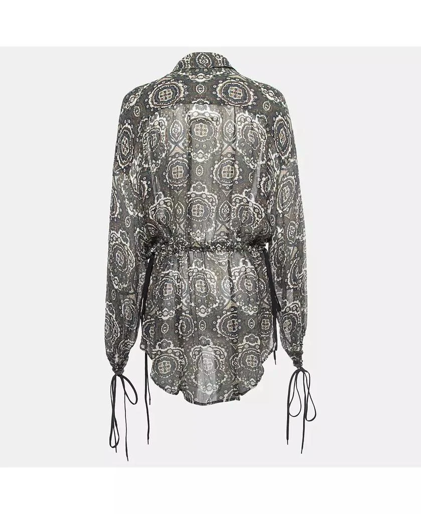 Pre-Owned Chloe Women
s Multicolor Paisley Printed Chiffon Drawstring Blouse 2