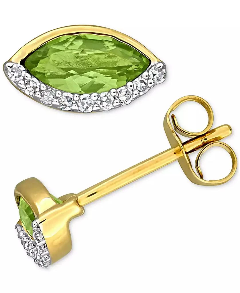 Macy
s Blue Topaz (1/4 ct. t.w.)
Diamond (1/10 ct. t.w.) Marquise Stud Earrings in 14k Gold (Also in Garnet, Amethyst,
Peridot)