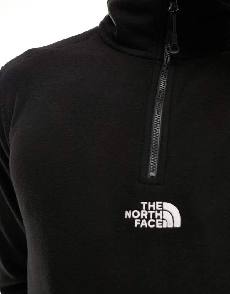 The North Face The North Face Glacier 1/4 zip central logo fleece in black 3