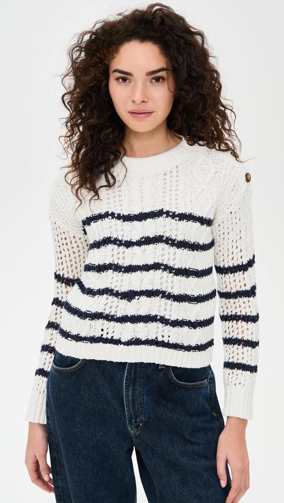 Stateside Striped Long Sleeve Crew Sweater 6