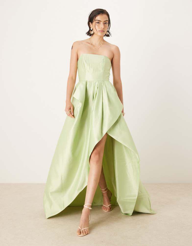 True Decadence True Decadence Strapeless maxi dresses in soft green