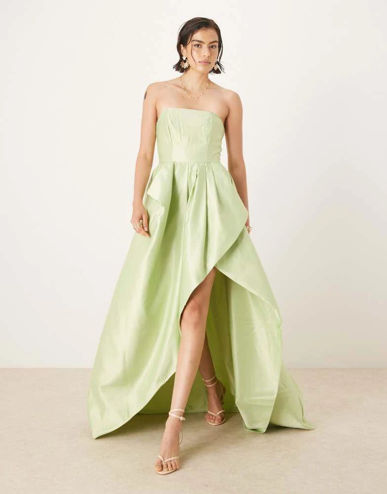 True Decadence True Decadence Strapeless maxi dresses in soft green 1