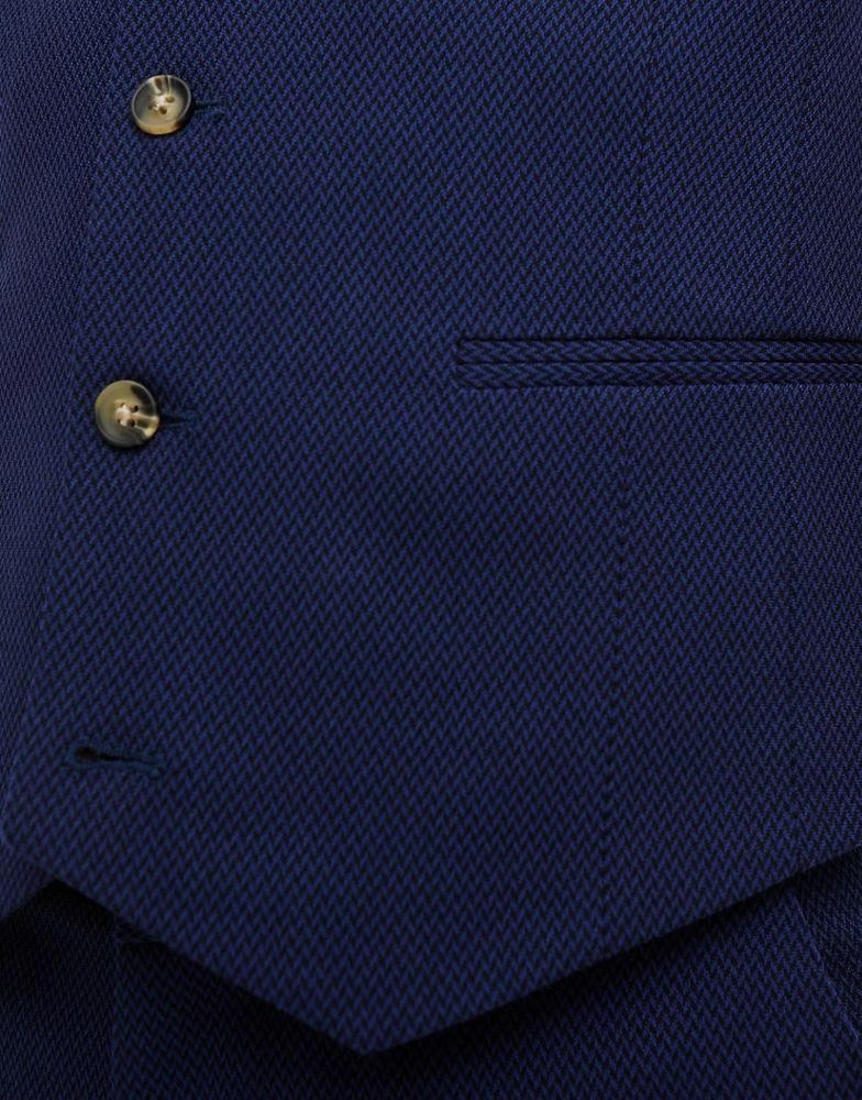 Shop ASOS DESIGN wedding skinny suit waistcoat in navy