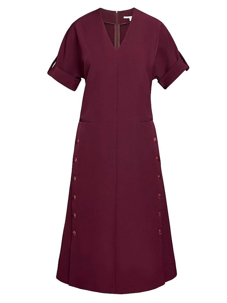 Santorelli Linen-Blend A-Line Button Midi-Dress 1
