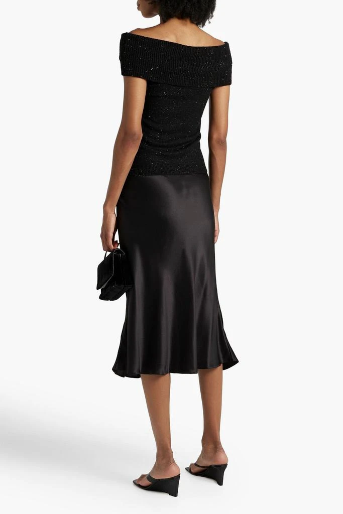 Autumn Cashmere Off-the-shoulder twisted metallic cashmere-blend top 3