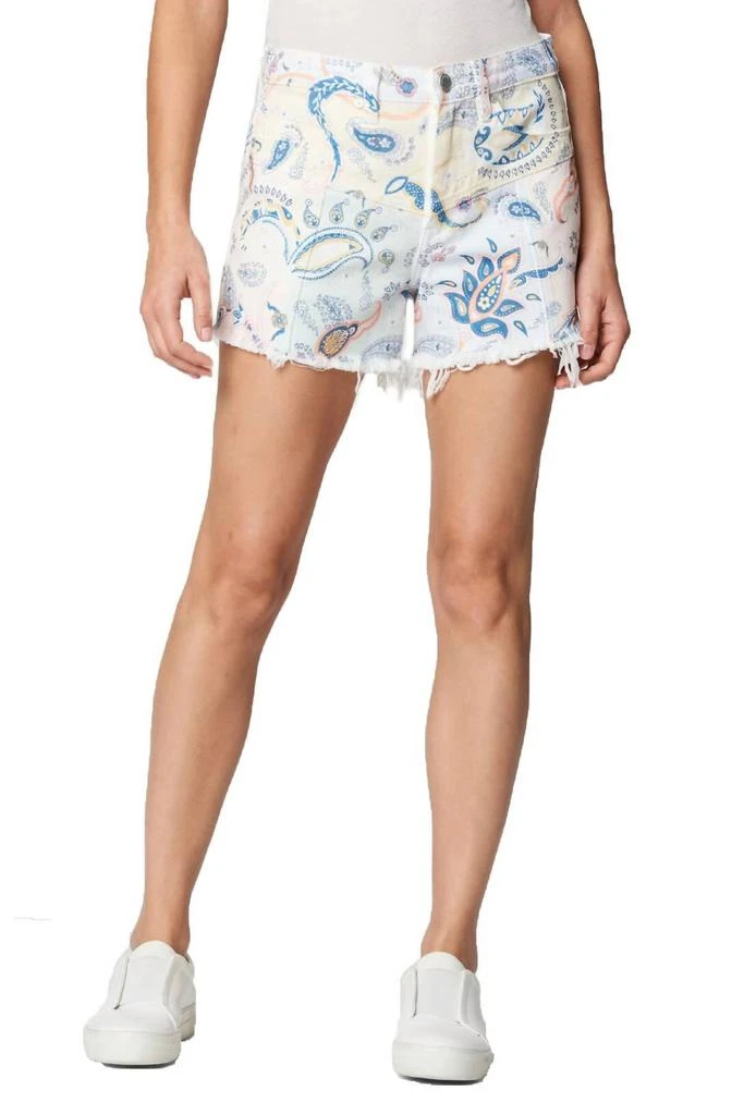 Blank NYC Blanknyc - Women
s Paisley Print Denim Five Pocket Cut Off Shorts