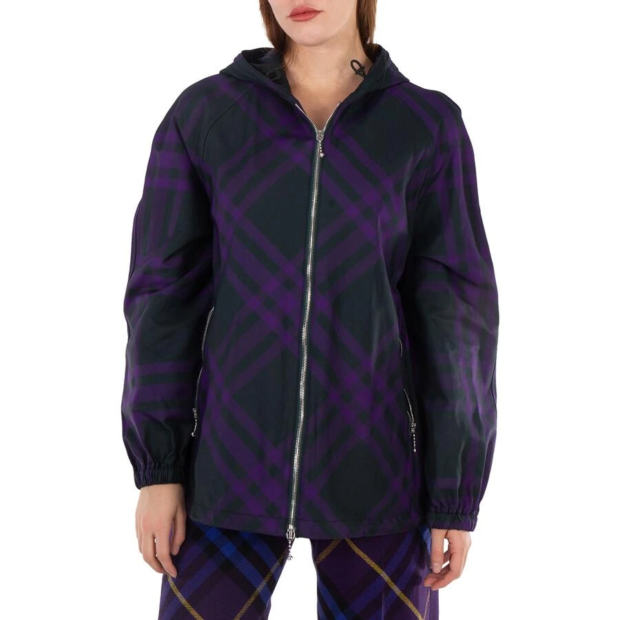 Burberry Check-Pattern Hooded Jacket