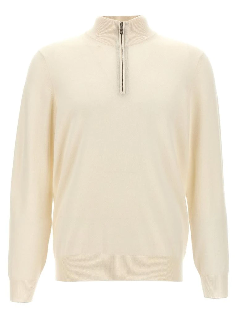 Brunello Cucinelli Brunello Cucinelli Funnel-Neck Knitted Polo Shirt 1