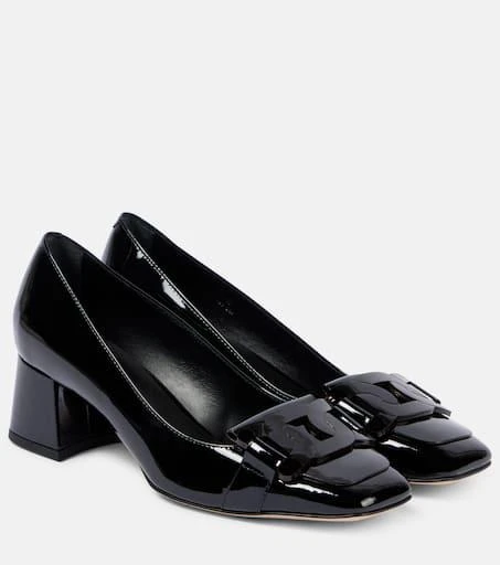 Tod's Burgundy Patent Snaffle Flat Pumps 38