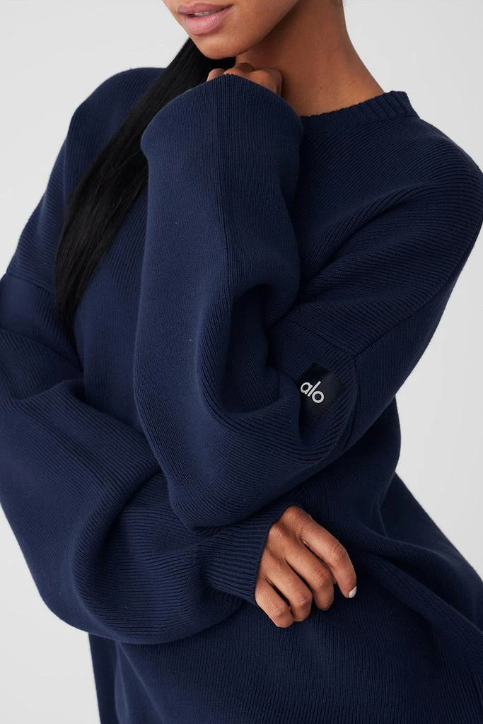 Alo Scholar Crew Neck Sweater - Navy 4