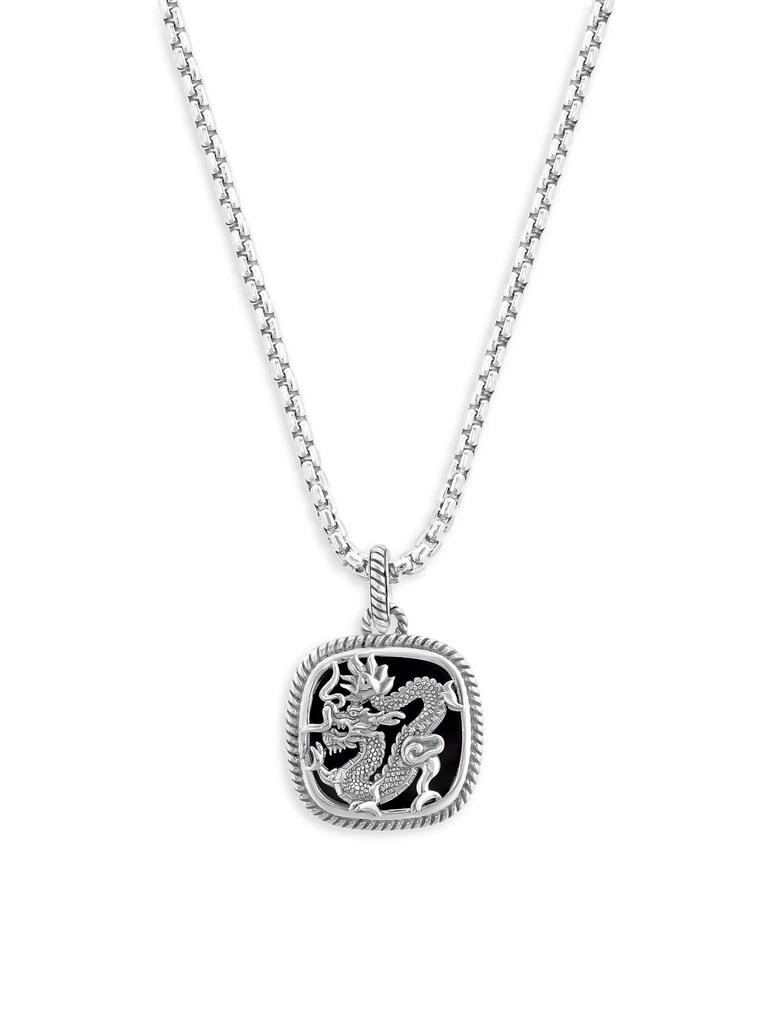 Effy Sterling Silver 
Black Onyx Dragon Pendant Necklace