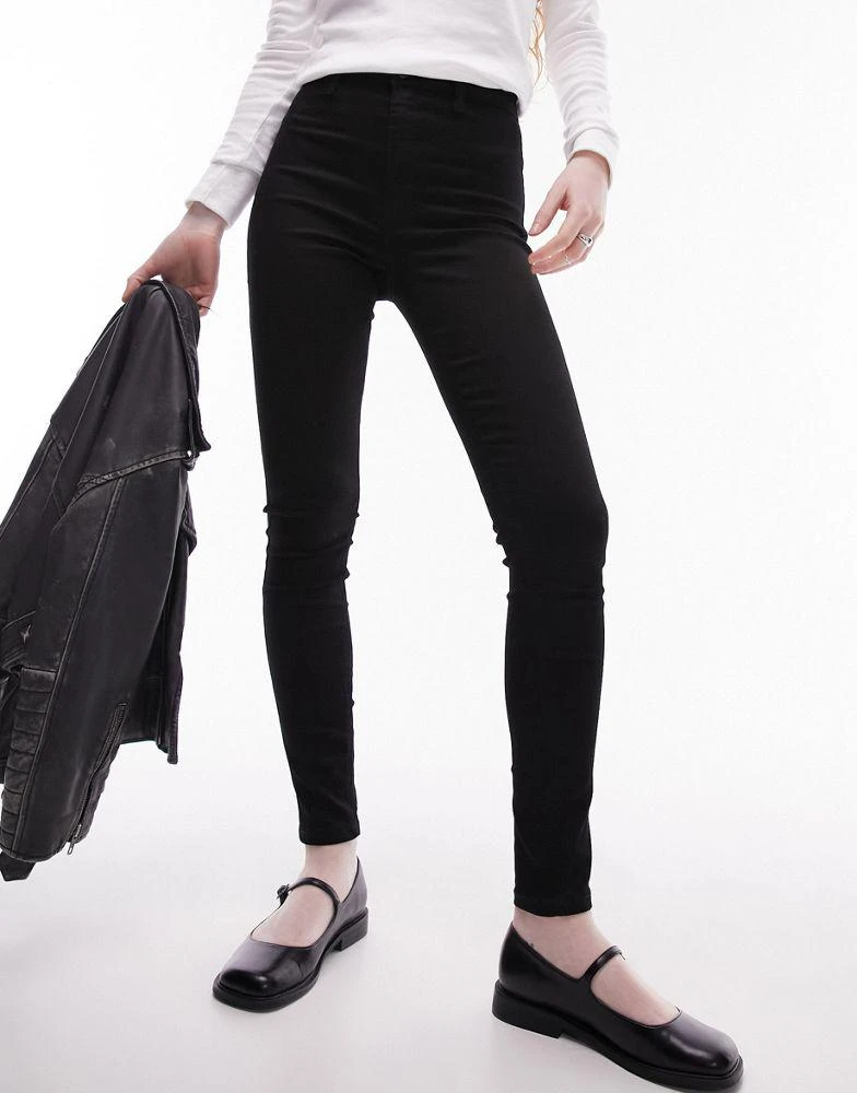 Topshop Topshop Joni high rise super skinny jean in pure black 5