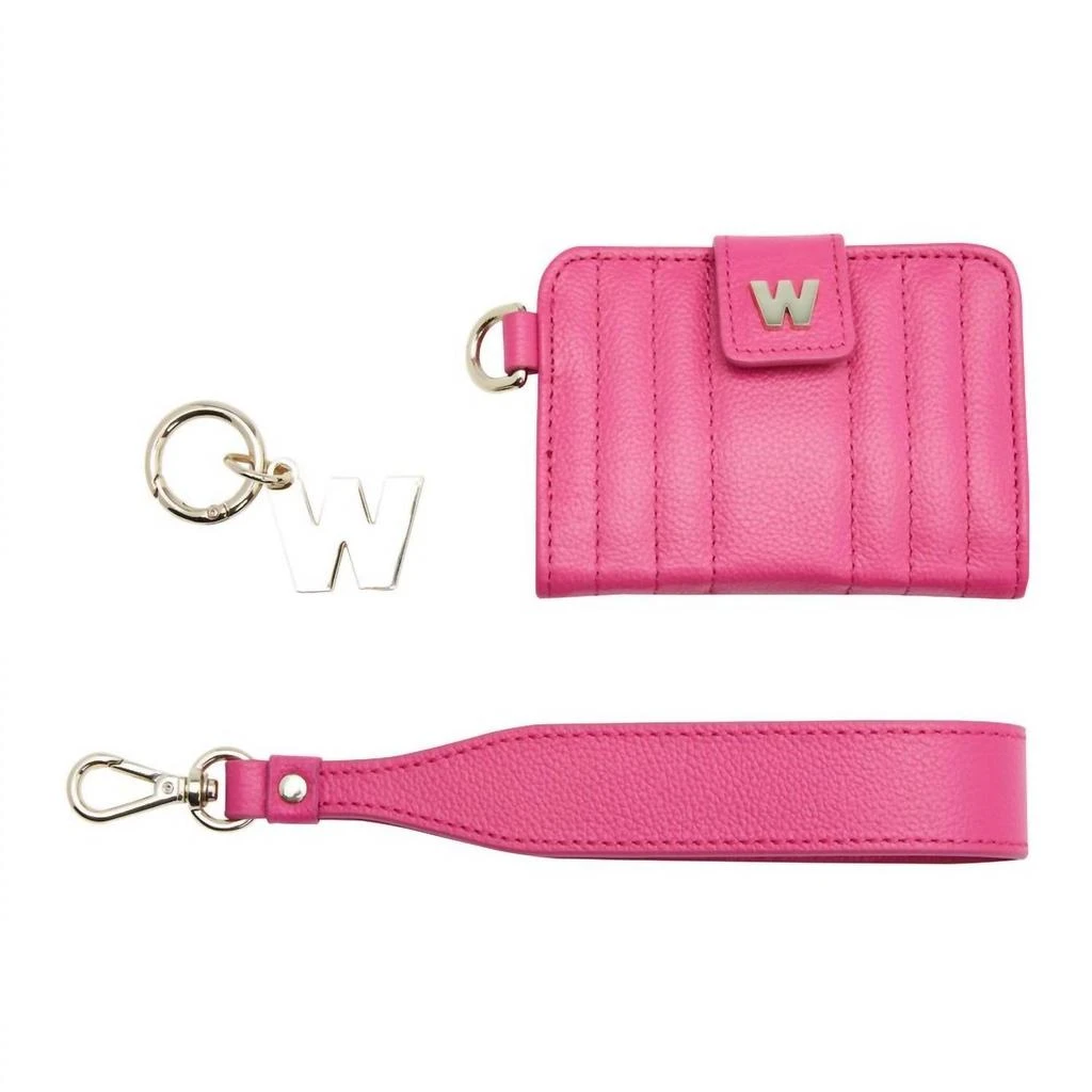 WOLF 1834 Women's Mimi Credit Card Holder With Wristlet In Pink 5