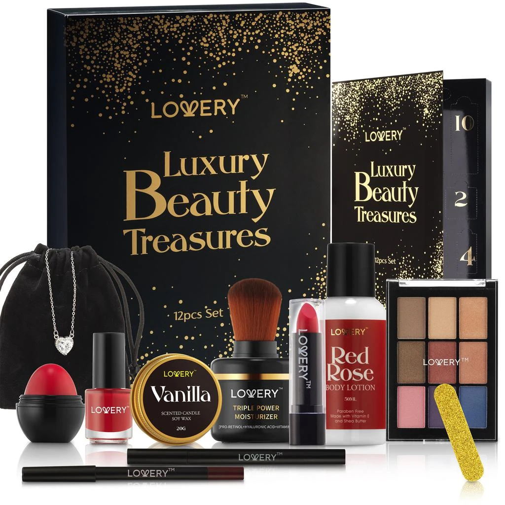 Lovery 12 Days Luxury Beauty Advent Calendar, 22-Pc. Makeup & Skincare Gift Set 1