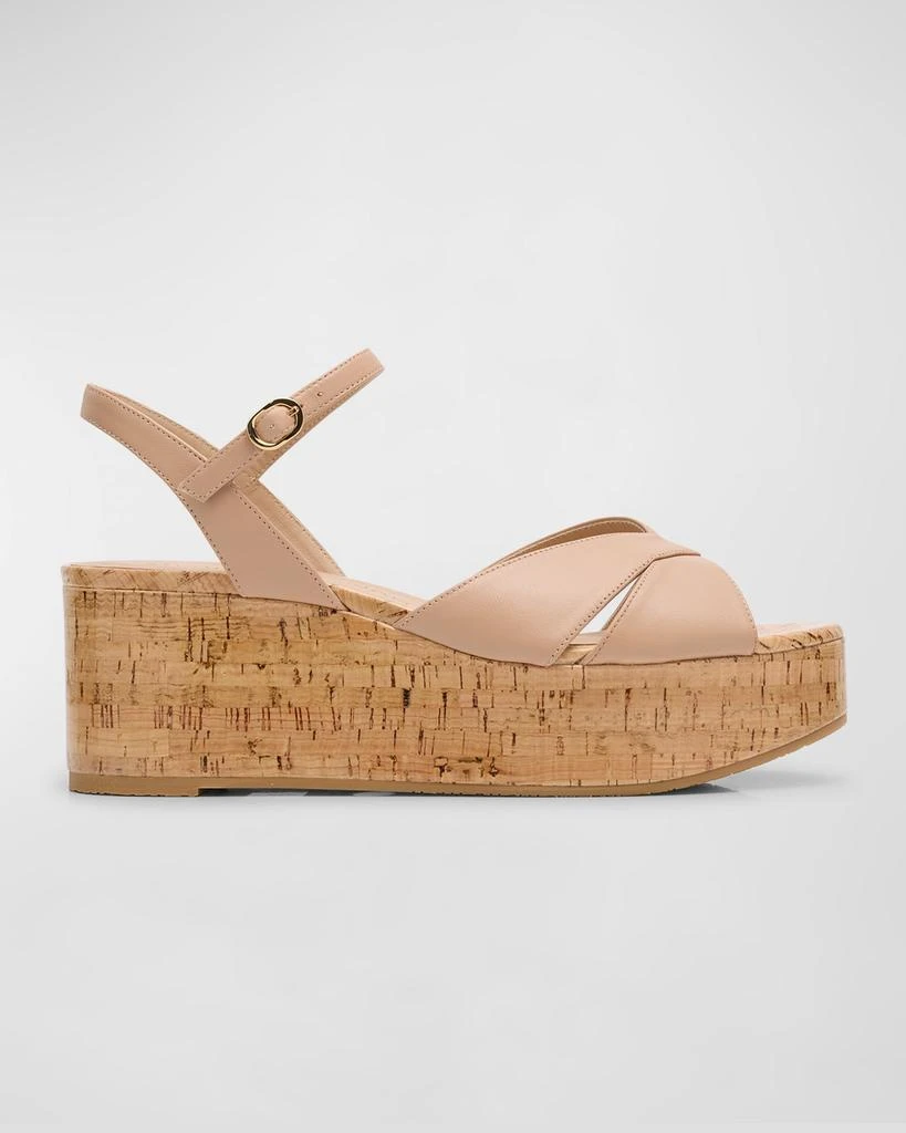 Stuart Weitzman Carmen Midi Crisscross Platform Wedge Sandals 1