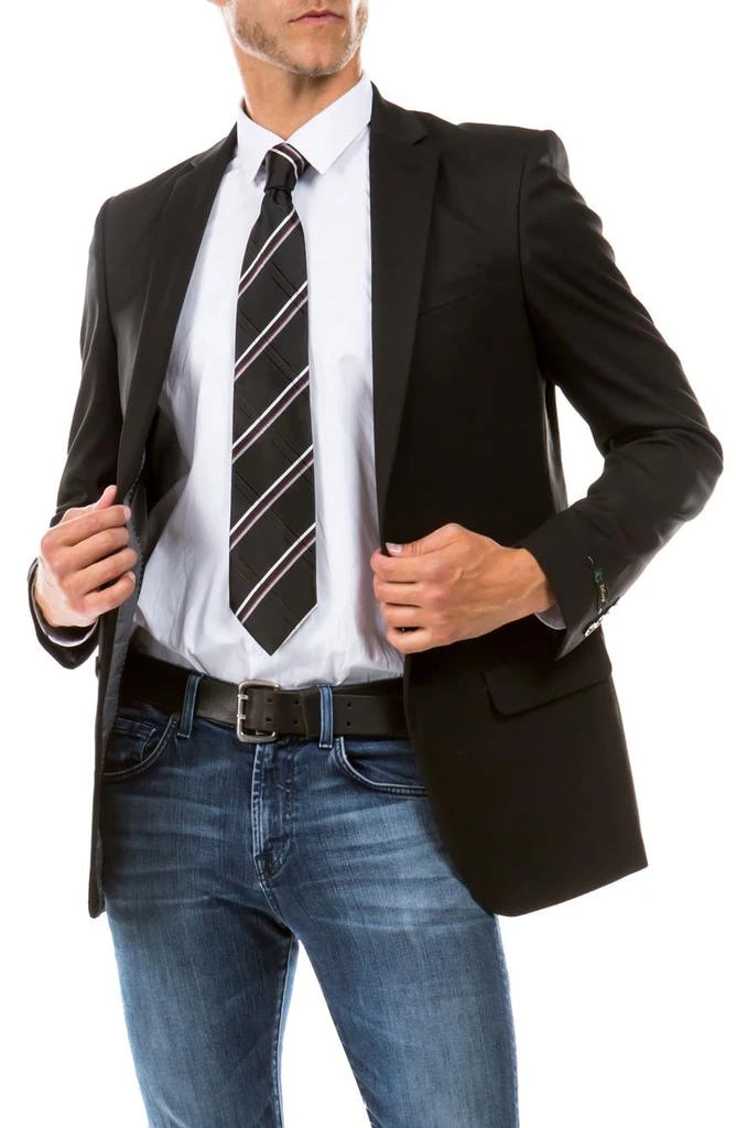 ZEGARIE Solid Two Button Notch Lapel Suit Separate Jacket 1