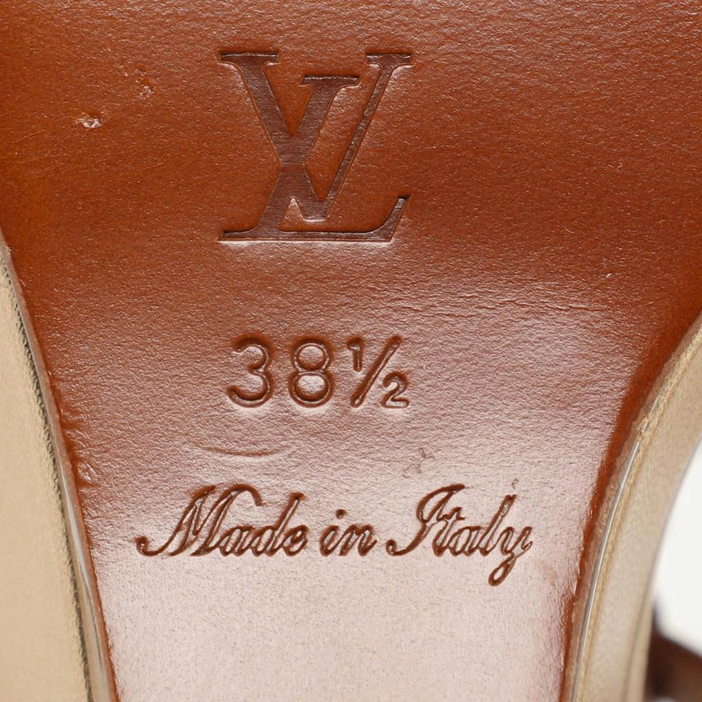 Louis Vuitton Louis Vuitton Brown Leather Eyelet T-Strap Wedge Sandals Size 38.5 8