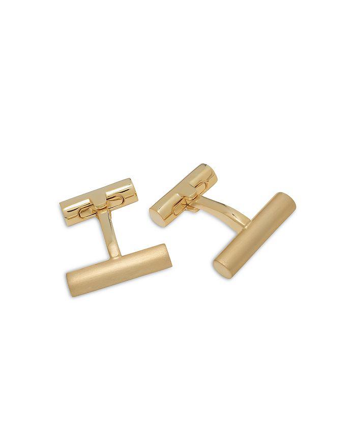 LINK UP Two Tone Rhodium Plated Bar Cufflinks