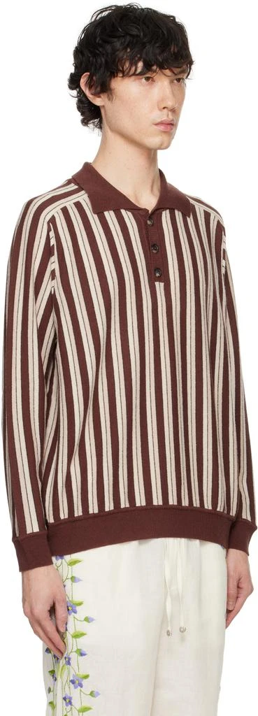 BODE Brown & Off-White Hogan Stripe Polo 2