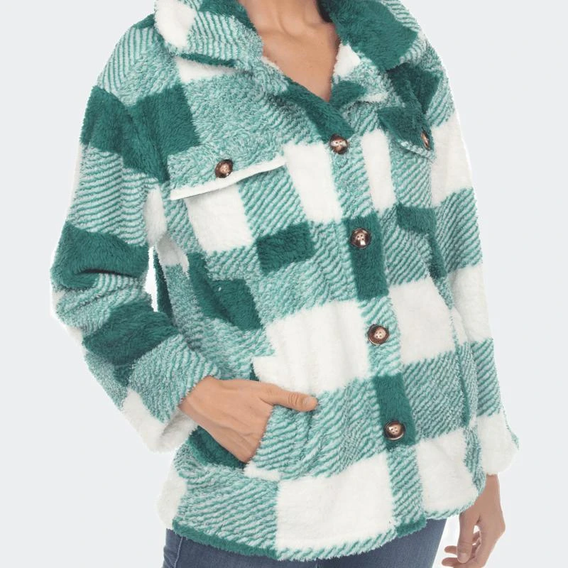 White Mark Women's Plaid Shacket 2