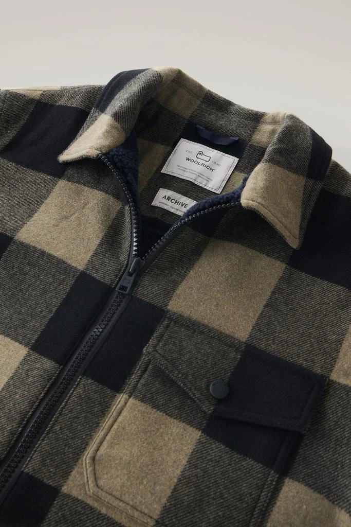 Woolrich Overshirt in Recycled Italian Wool Blend with Sherpa Lining - Men - Red 2