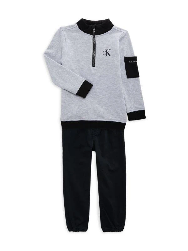 Calvin Klein Little Boy’s 2-Piece Sweatshirt & Joggers Set 1