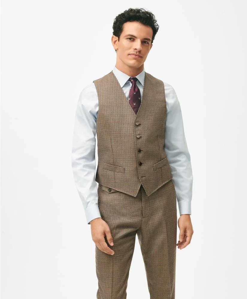Brooks Brothers Slim Fit Guncheck Wool Suit Vest 1