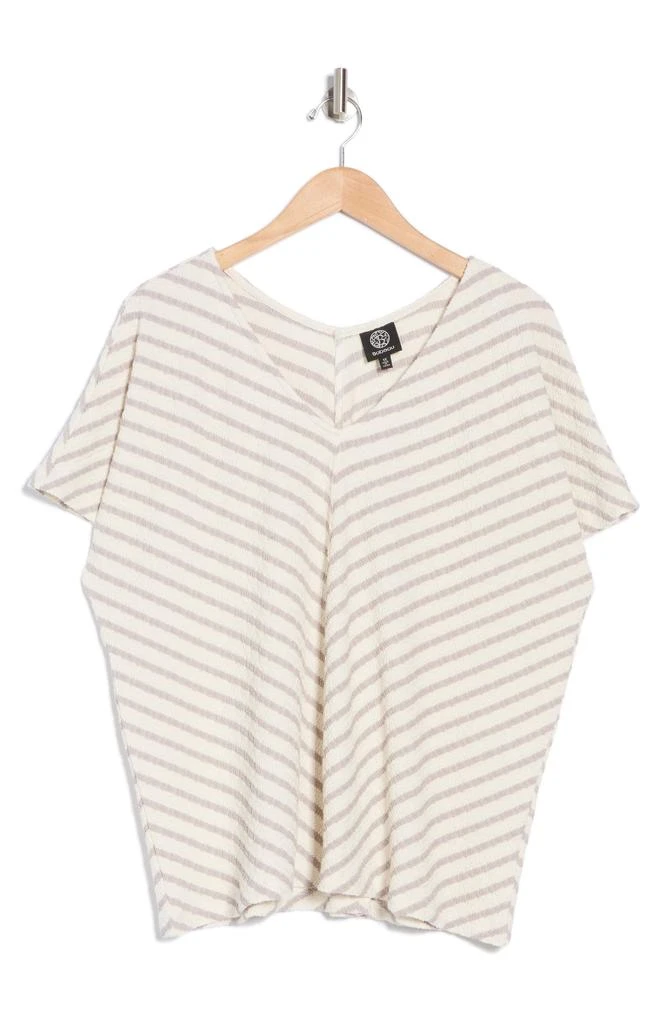 Bobeau Mitered Stripe V-Neck Top 3