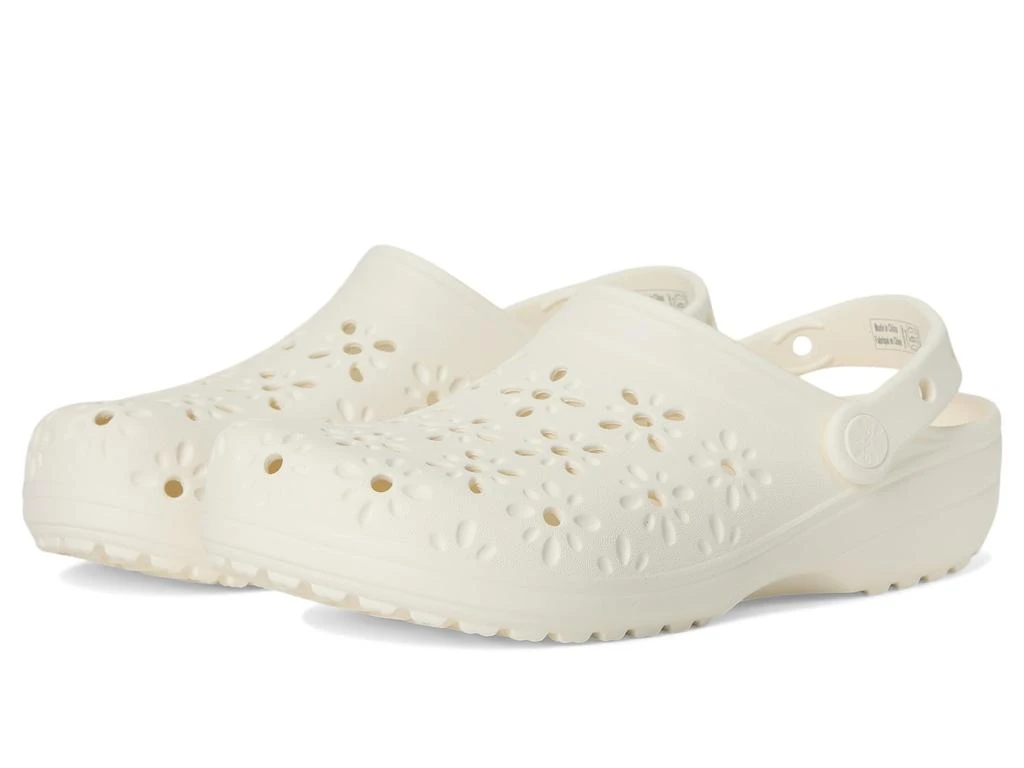 Crocs Classic Clogs with Floral Cut Out Design 1