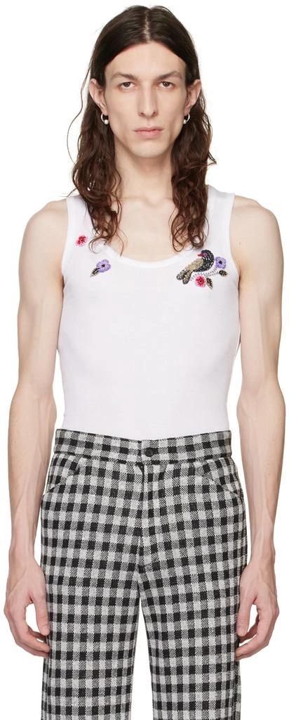 Anna Sui SSENSE Exclusive White Tank Top 1