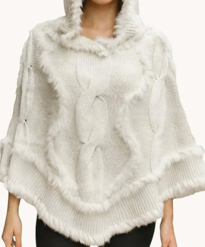Wona Trading Wona Trading - Cable Fur Poncho Hoodie 2