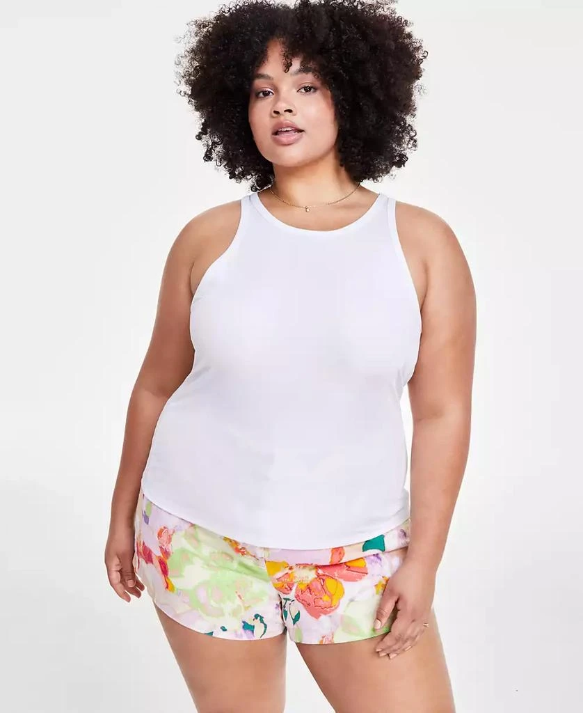 Bar III Trendy Plus Size Ribbed Tank Top, Created for Macy's 1