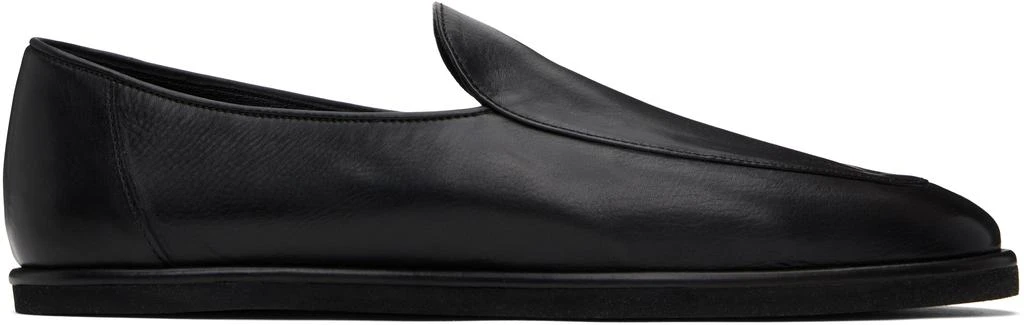 AURALEE Black Soft Leather Slip-on Loafers 1