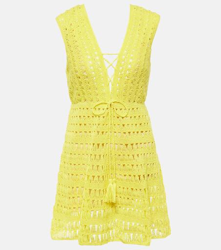 Anna Kosturova Bianca cotton crochet minidress