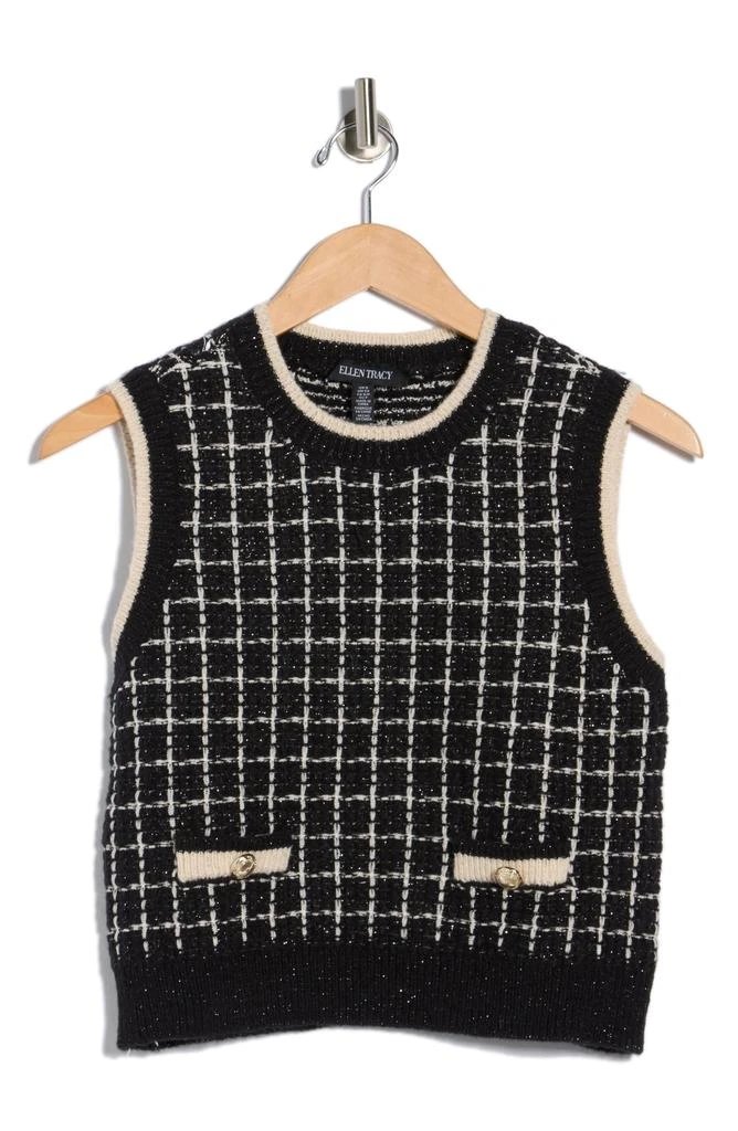 Ellen Tracy Plaid Stitch Vest 3