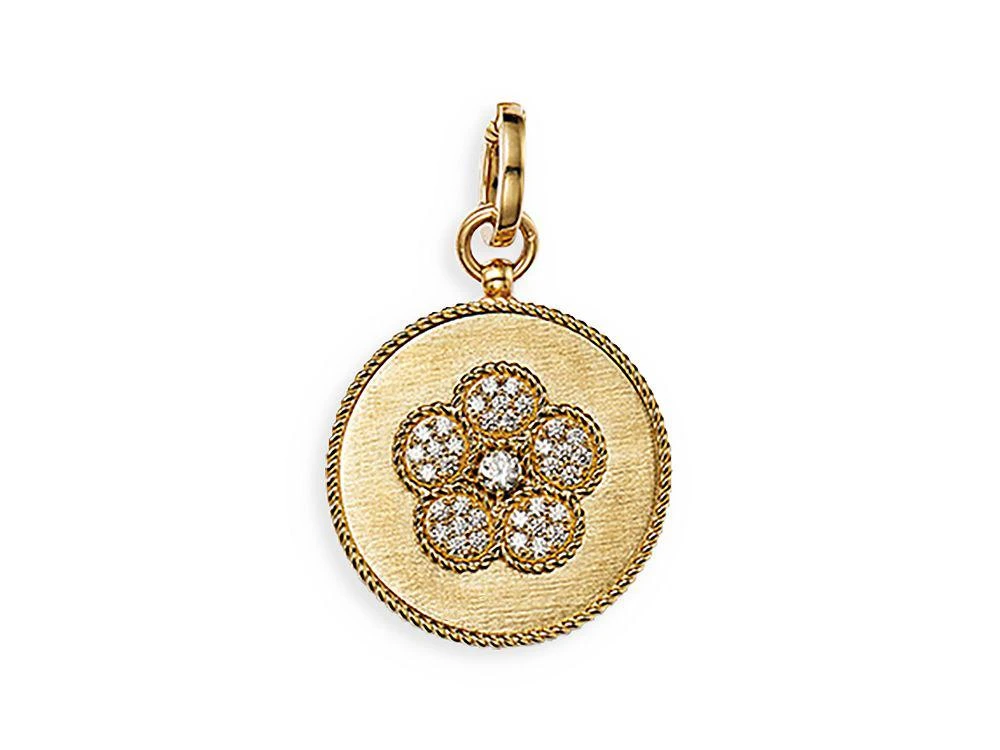 Roberto Coin 18K Yellow Gold Daisy Diamond Flower Medallion Pendant - Exclusive 1