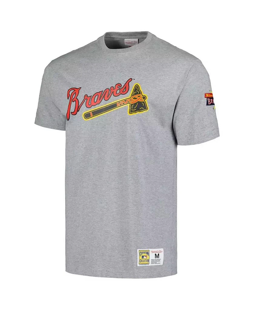 Mitchell & Ness Mitchell Ness Men's Hank Aaron Heather Gray Milwaukee Braves Cooperstown Collection Legends T-Shirt 3