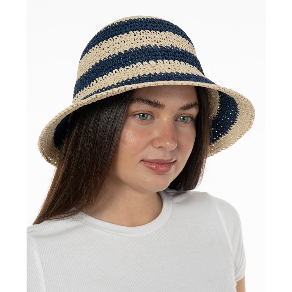 On 34th Women's Striped Crochet Cloche Hat, Created for Macy's