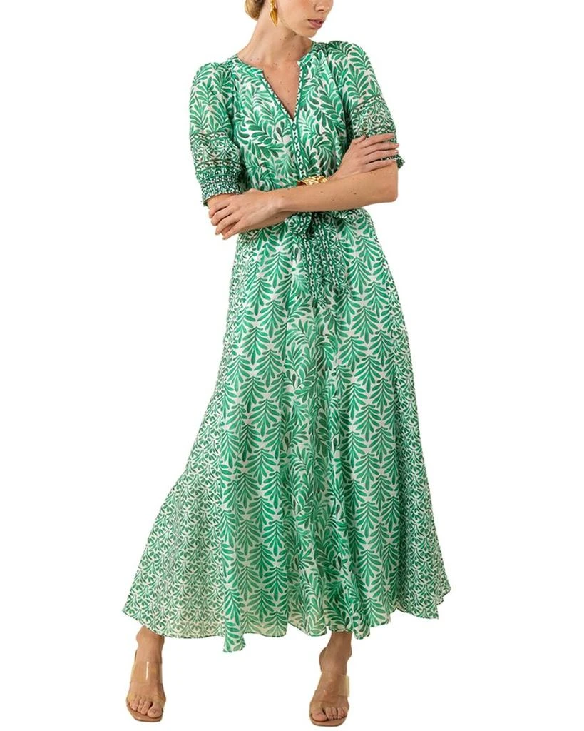 knee length dresses for ladies Sleeveless Maxi Estella in Ambrose Print Chiffon | M
